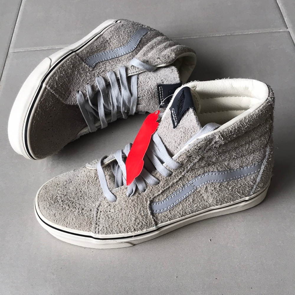 Vans Fuzzy Gray High-Top Sneakers